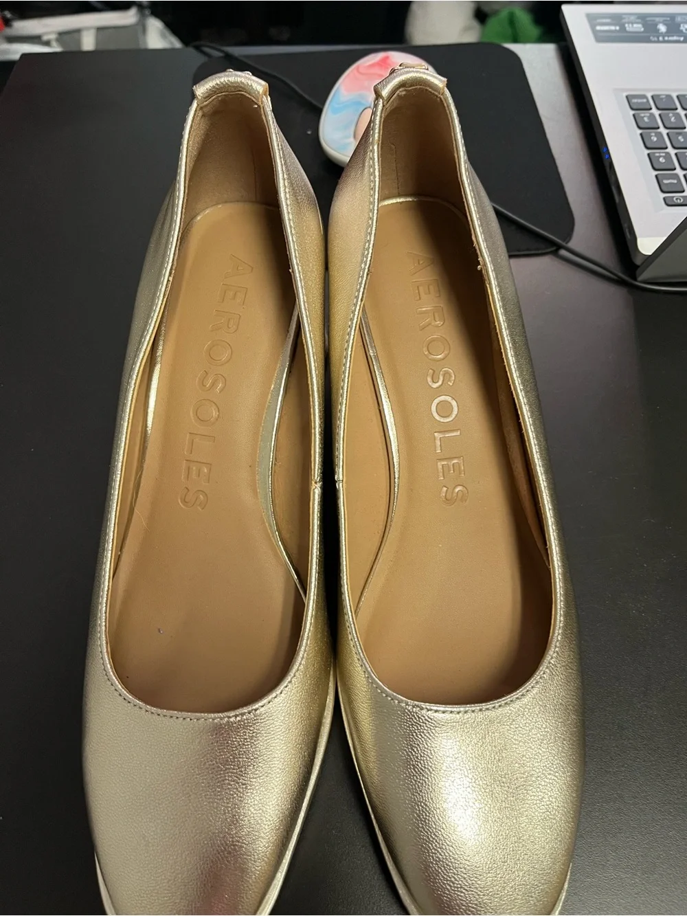 628/ Aeropostale Metallic Silver Wedge Espadrille Pumps - Women's Size 10